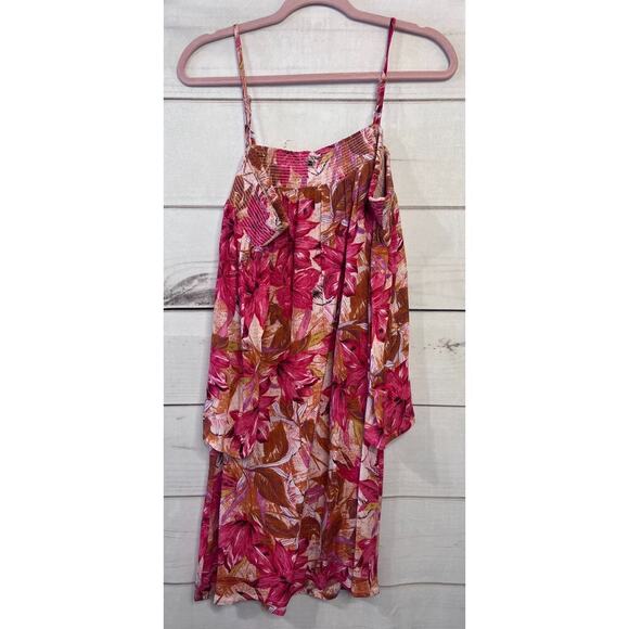 La Tascana Dress Off Shoulder Adjustable Straps SIze 10 Pink Floral - Picture 2 of 8